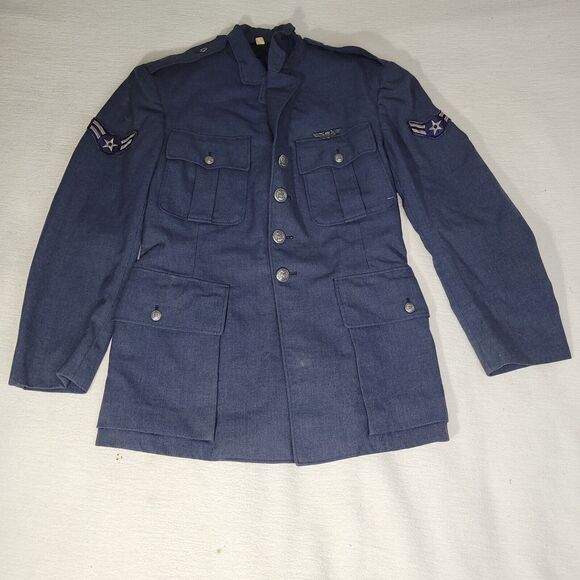 Vintage Military Coat Sz 41 Air Force Blue Dress Uniform Wool Polyester USAF AF - Picture 4 of 16
